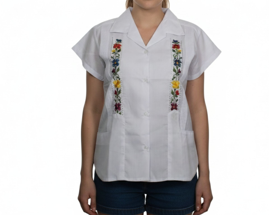 Blusa blanca bordado de flores - Modelo 2 