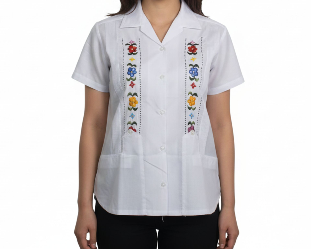Blusa blanca bordado de flores - Modelo 1 