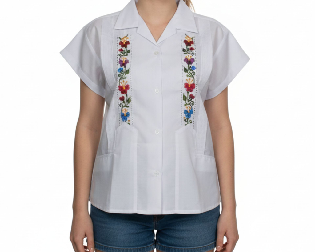 Blusa blanca bordado de flores - Modelo 5 