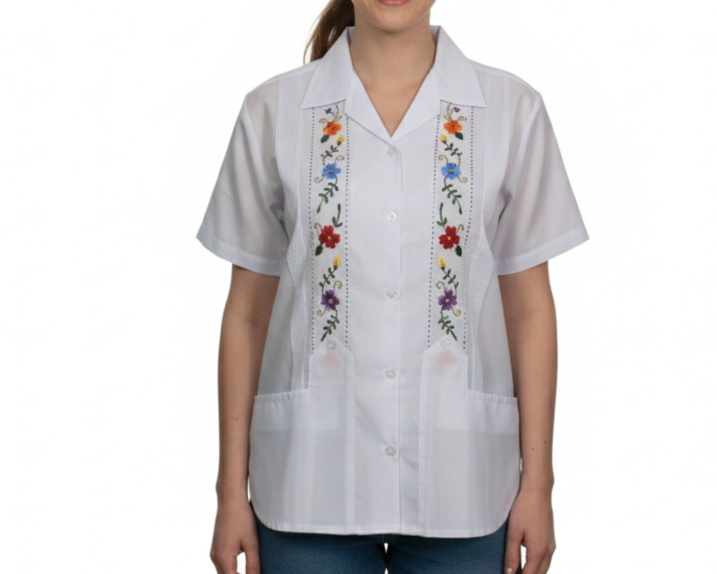 Blusa blanca bordado de flores - Modelo 6 