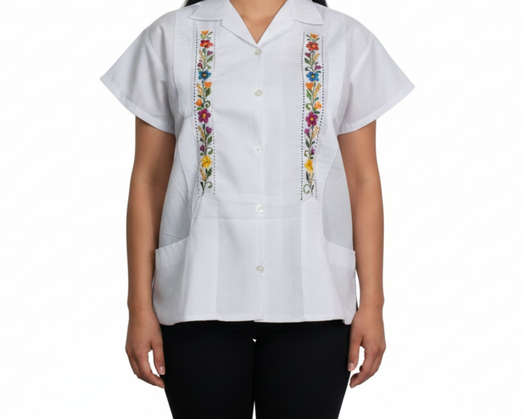 Blusa blanca bordado de flores - Modelo 12 