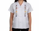 Blusa blanca bordado de flores - Modelo 16 