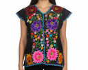Blusa negra bordado grueso a mano - Modelo 2 