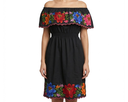 Vestido negro con flores multicolor - Modelo 5 