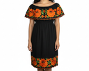 Vestido negro con flores naranjas - Modelo 10