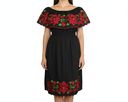 Vestido negro con flores rojas - Modelo 11