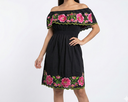 Vestido negro con flores rosas - Modelo 21