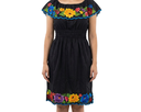 Vestido negro con flores azules, amarillas y rojas - Modelo 23