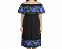 Vestido negro con flores azules - Modelo 26
