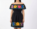 Vestido negro con flores multicolor - Modelo 30