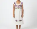 Vestido infantil color beige morado 