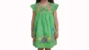 Vestido infantil verde con flores multicolor