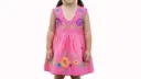 Vestido infantil rosa con flores multicolor 