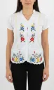 BLUSA BLANCA TIPO GUAYABERA DETALLE AMARILLO