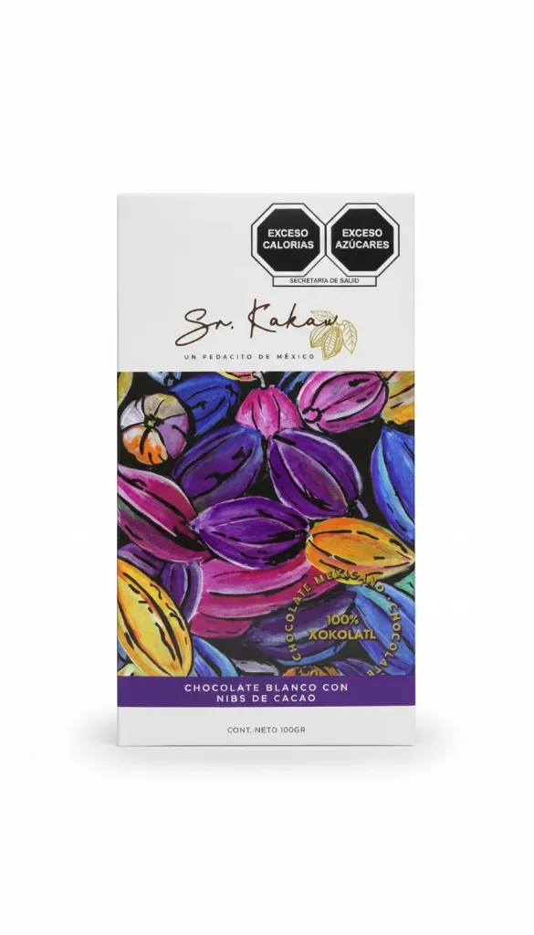 [2632002] CHOCOLATE  BLANCO CON NIBS DE CACAO 100 GR