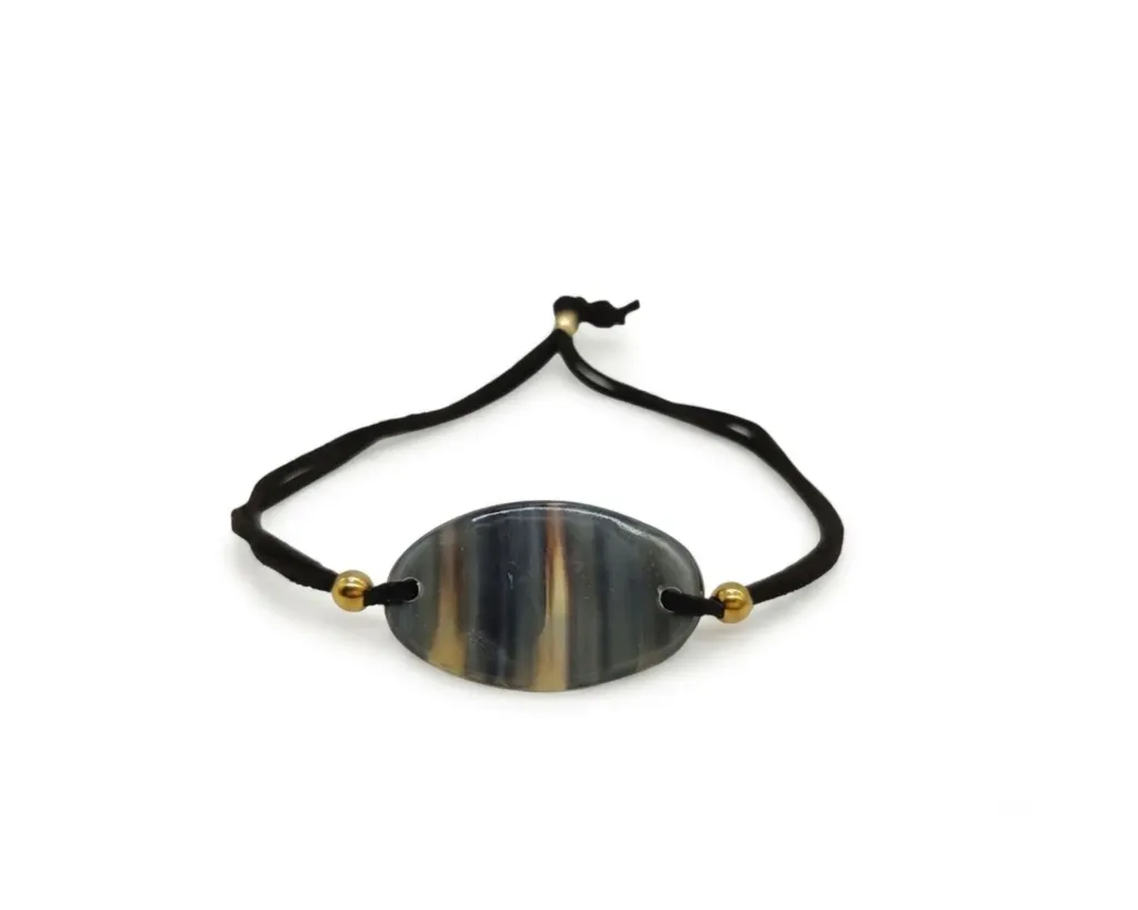 PULSERA CUERNO MOD. 2 MARMOLEADO OSCURO