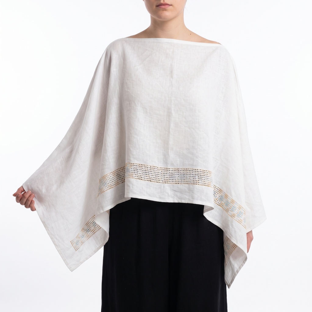 Blusa Sak Ha multiforma, color Blanco. (unitalla)