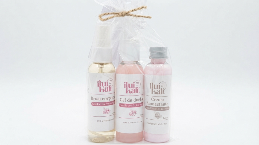 KIT DE VIAJE (BOLSA)-HUMECTANTE-FRUTOS ROJOS Y MARULA